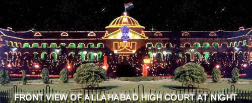 Front View of the Allahabad High Court at Night